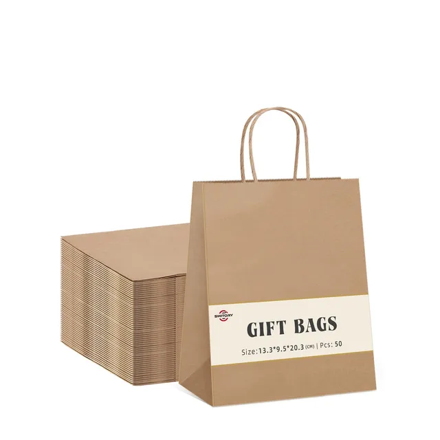 switory-gift-bags-kraft-geschenkt-ten-braun-50-st-ck-13-3x9-5cm image 1