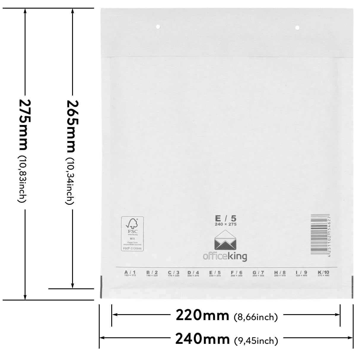 verpacking-versandtaschen-e5-240x275mm-luftpolstertasche-weiss-200st image 2