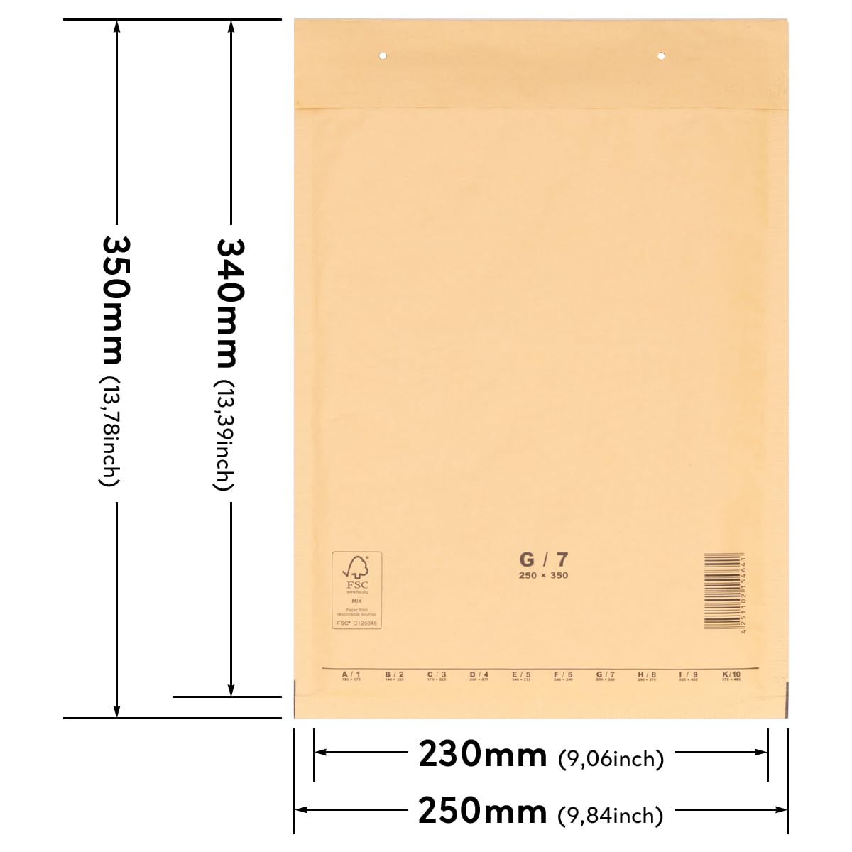 verpacking-g7-luftpolstertaschen-230x340-mm-braun-600-st-ck-selbstklebend image 2