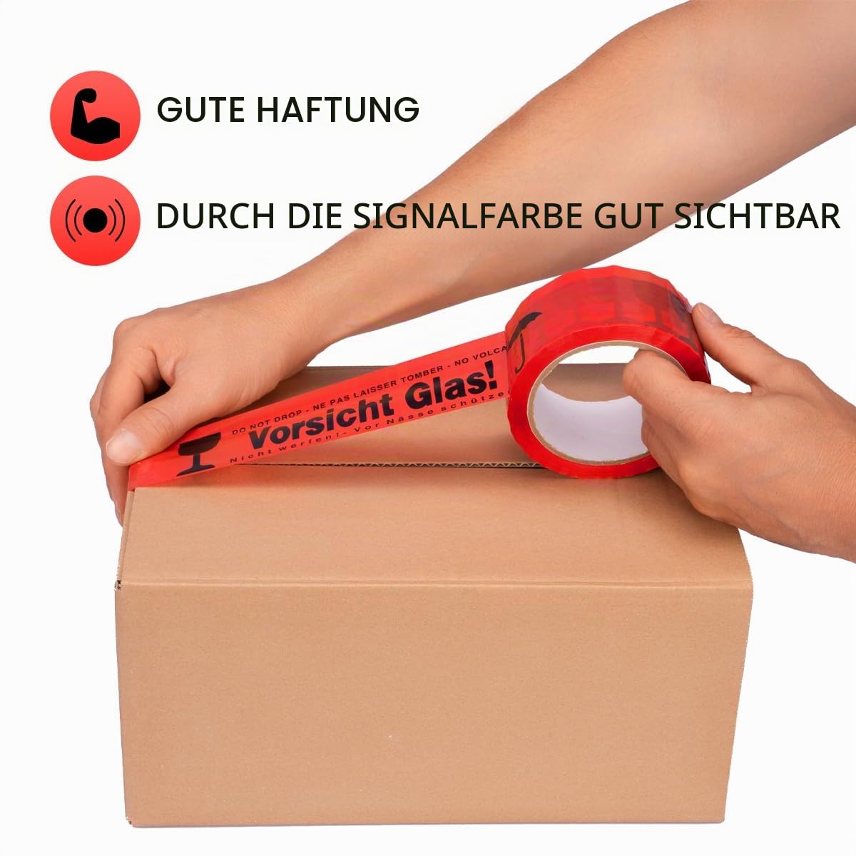 verpacking-klebeband-vorsicht-glas-packband-24-rollen-rot-50-mm-x-66-m image 2