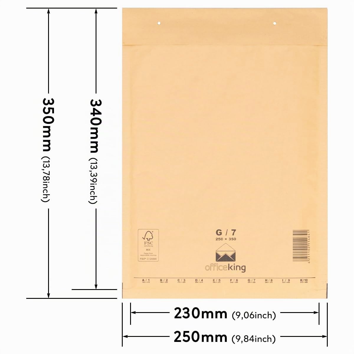 officeking-g-7-luftpolstertaschen-braun-250x350-50-st-ck-din-a4 image 2