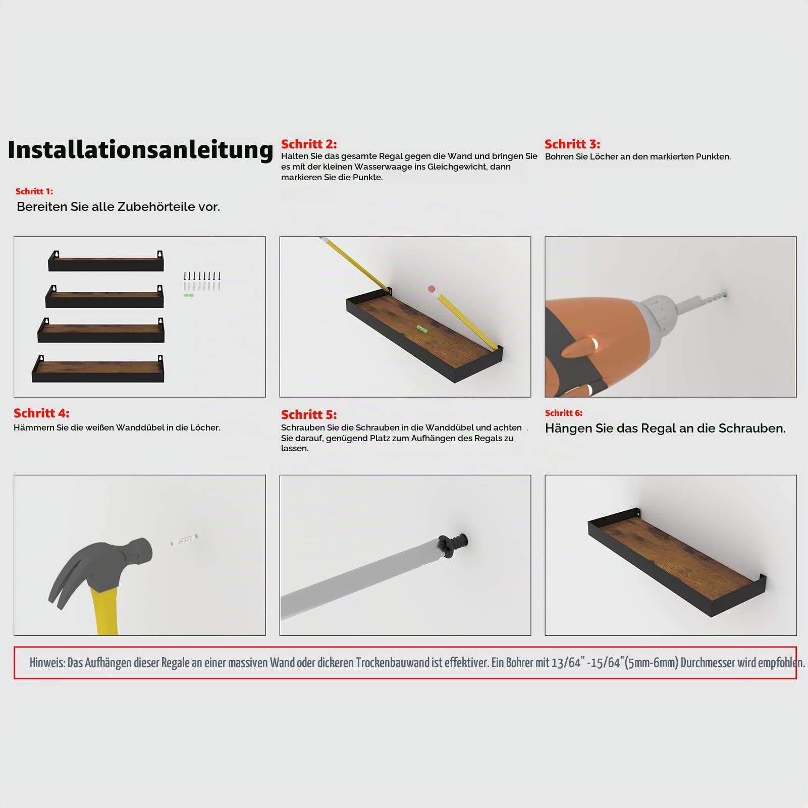 rlavbl-floating-shelves-wandregal-holz-braun-4er-set-rustikal image 6