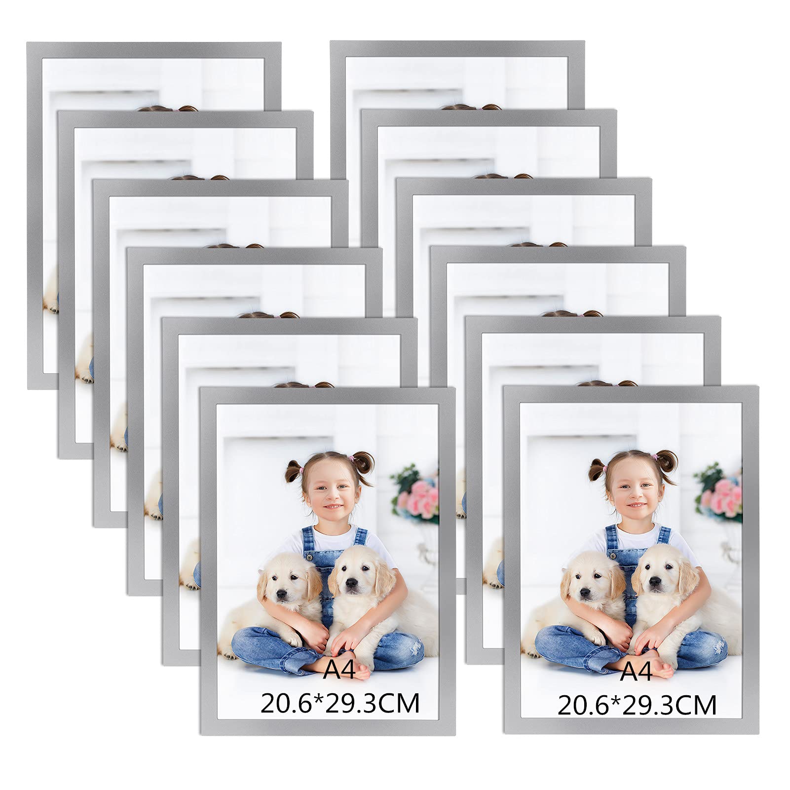 rlavbl-picture-frames-a4-bilderrahmen-silber-12er-set-selbstklebend image 1