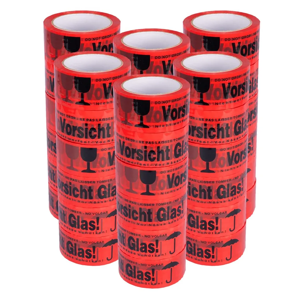 verpacking-klebeband-vorsicht-glas-48mmx66m-rot-36-rollen image 1