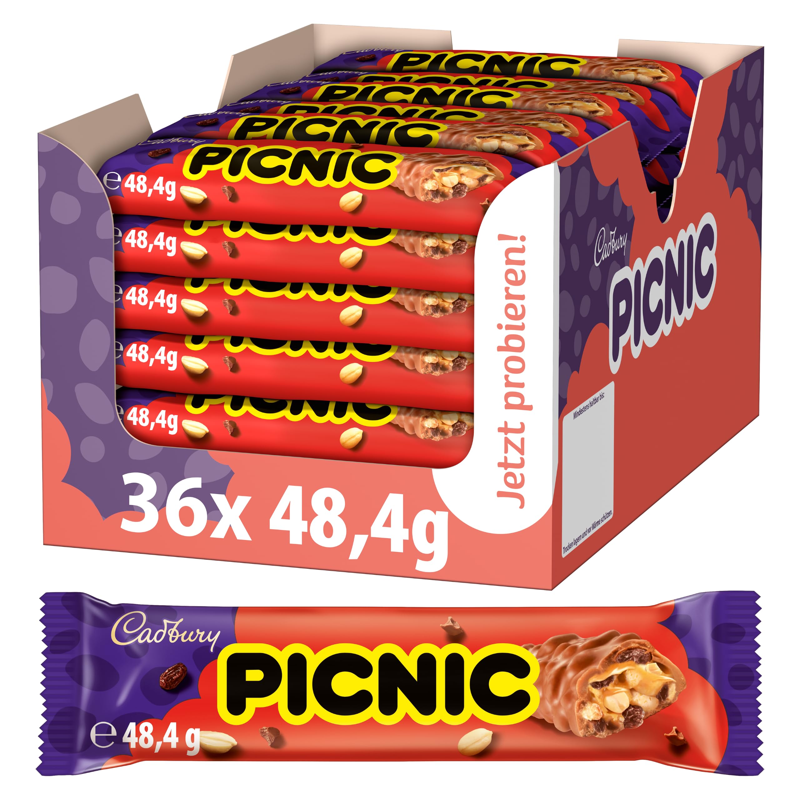 cadbury-picnic-schokoriegel-48-4g-36er-pack-erdnuss-karamell image 1