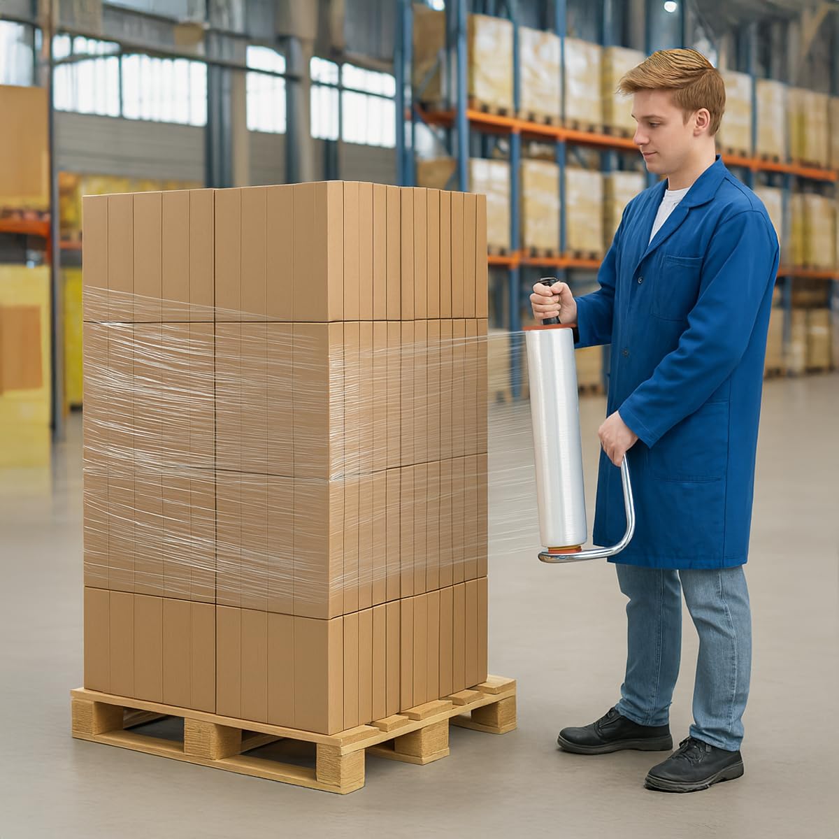 verpacking-stretchfolie-transparent-50cmx300m-3-rollen-mit-abroller image 2