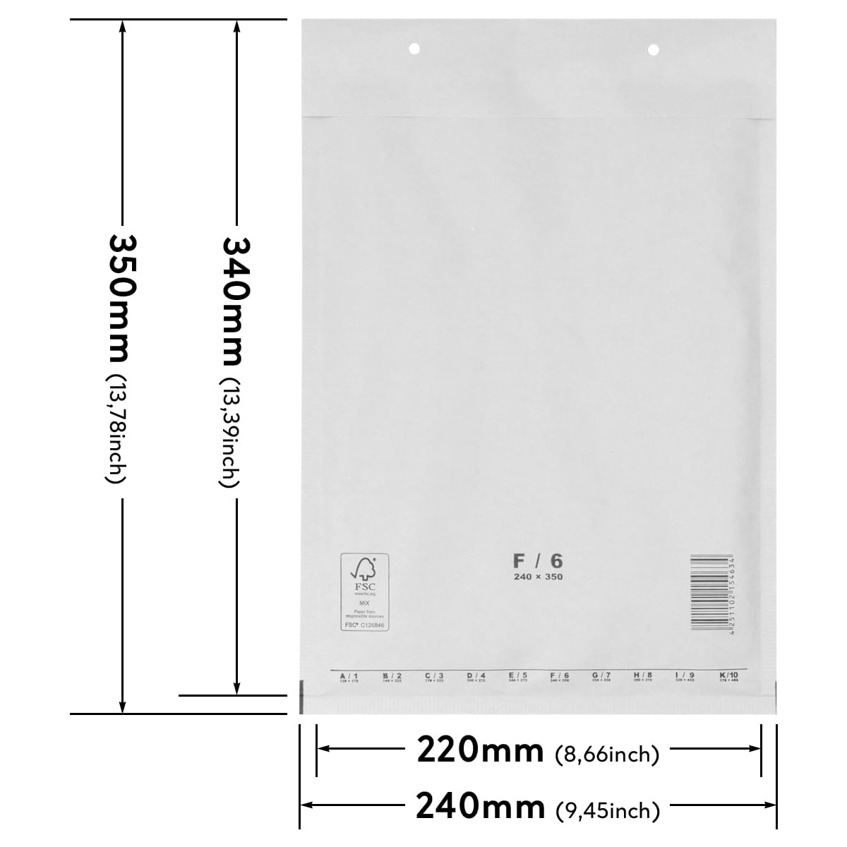 verpacking-f6-luftpolstertaschen-210x340-mm-wei-800-st-ck-selbstklebend image 2