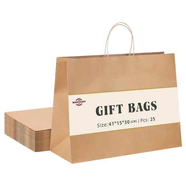 switory-gift-bags-papiert-ten-braun-25-st-ck-41x15x30-cm-kraftpapier image 1
