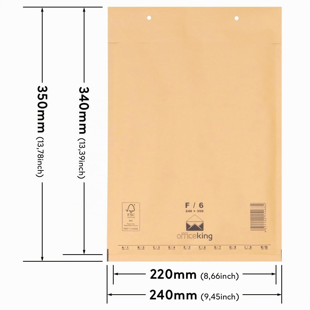 verpacking-f6-luftpolstertasche-din-a4-240x350-mm-50-st-ck image 2
