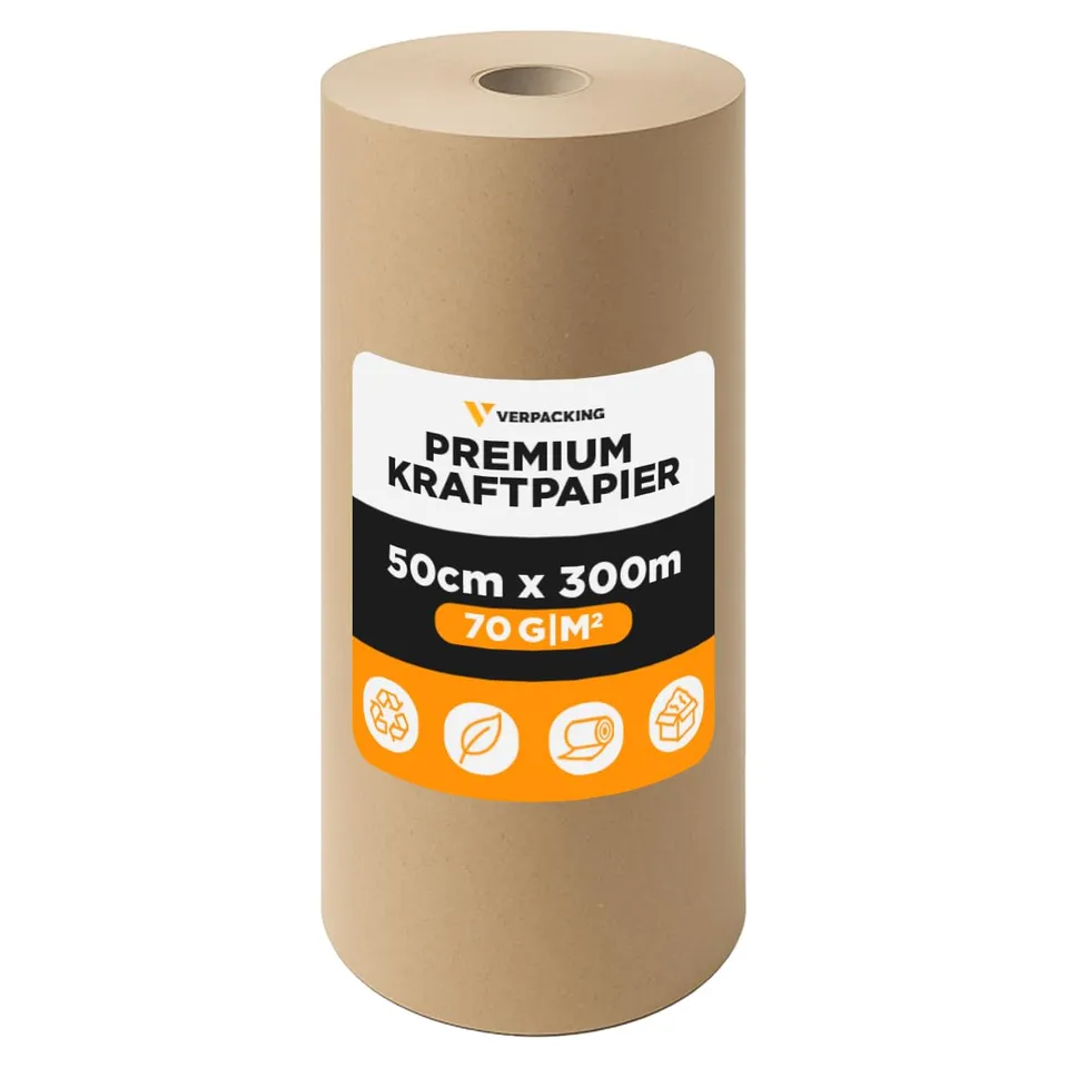 verpacking-polstermaterial-kraftpapier-50cmx300m-packpapier-braun image 1